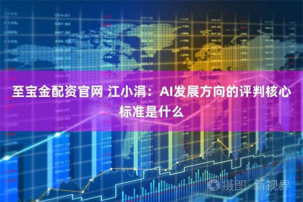至宝金配资官网 江小涓：AI发展方向的评判核心标准是什么