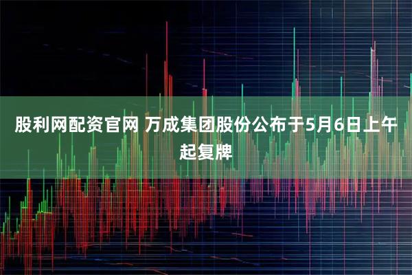 股利网配资官网 万成集团股份公布于5月6日上午起复牌
